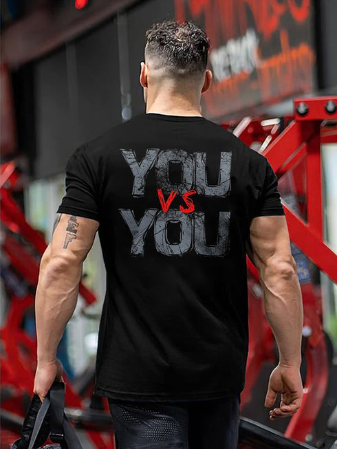 Men's You Vs You Printed Wording Printed T-shirt